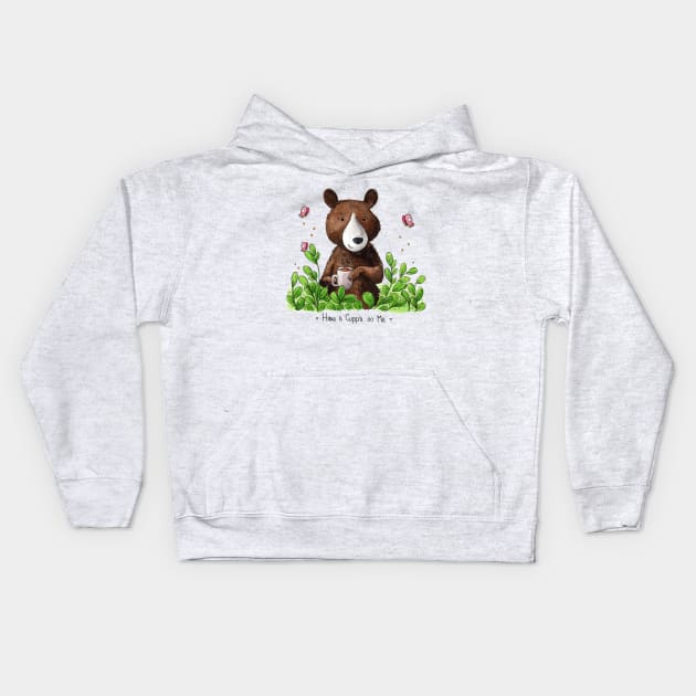 Have a Cuppa on Me Kids Hoodie by Vicky Kuhn Illustration